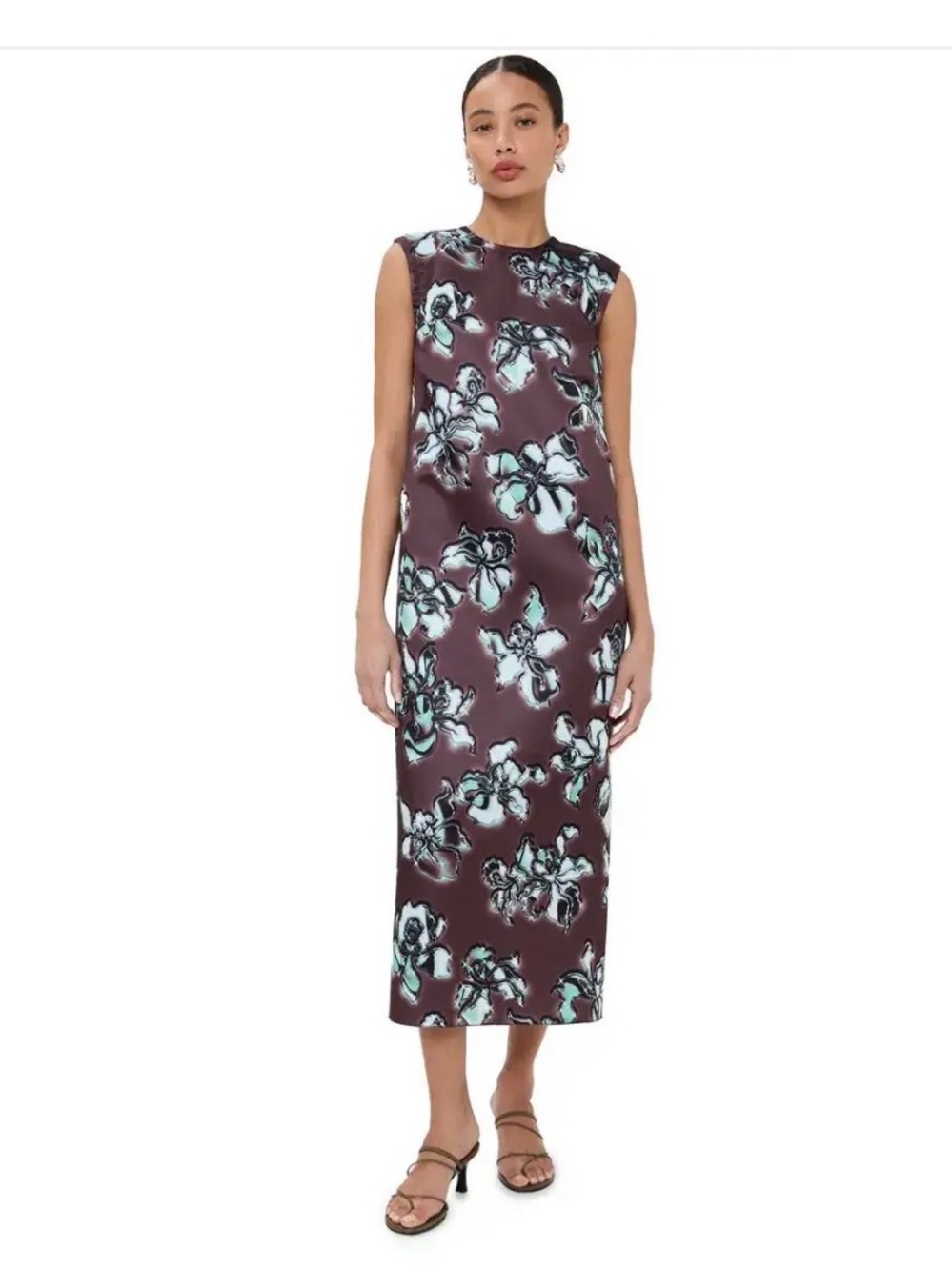 Meryll Rogge Satin Floral Shift Dress NWT